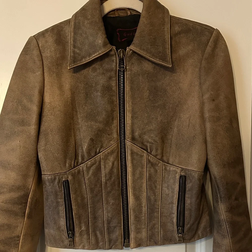 Guess Brown Leather Jacket - Picture 14 of 16